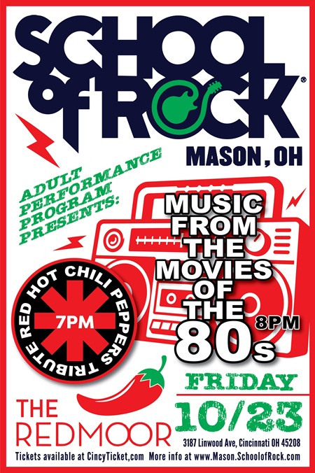 School of Rock Mason Adult Program: Red Hot Chili Peppers Tribute and Music from Movies of the 80s