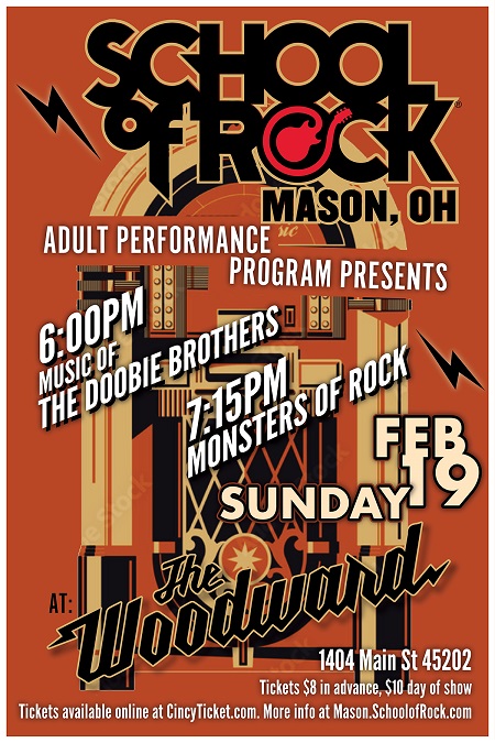 School of Rock Mason Adult Performance Program Doobie Brothers and Monsters of Rock Shows