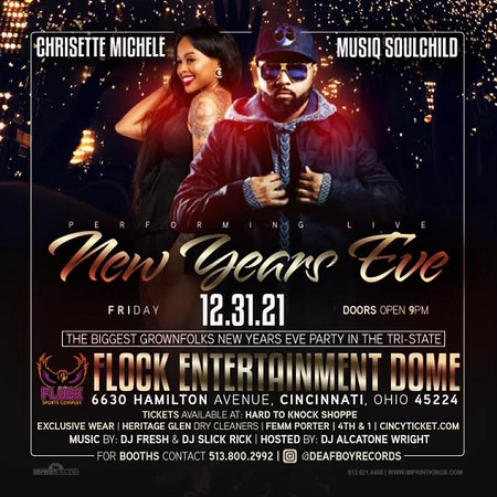 New Years Eve at Flock Dome w/ Musiq SoulChild & Chrisette Michele